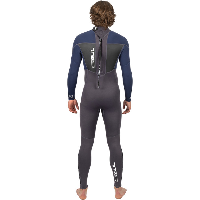 2024 Gul Hombres Response 3/2mm Back Zip Neopreno RE1321-C1 - Grey / Navy